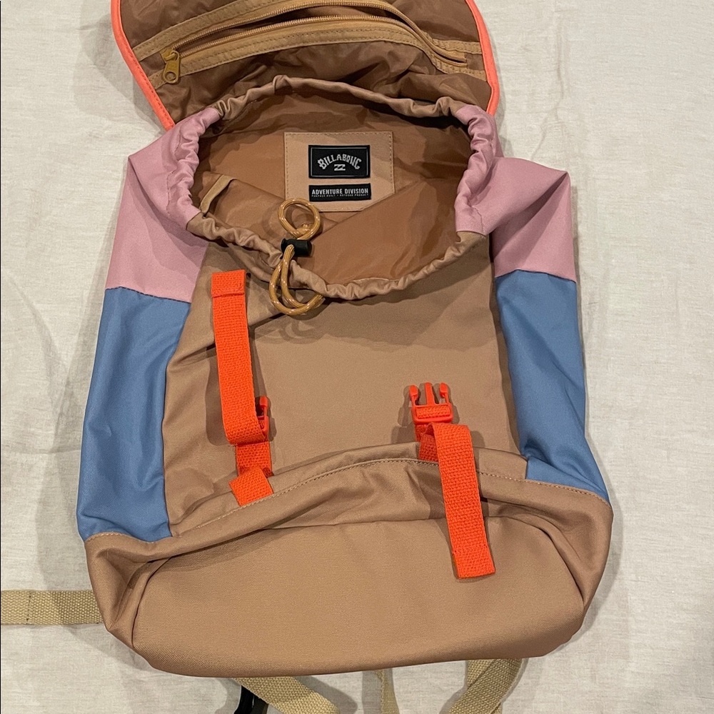 Billabong Colorful Backpack with Orange Straps - Picture 4 of 6
